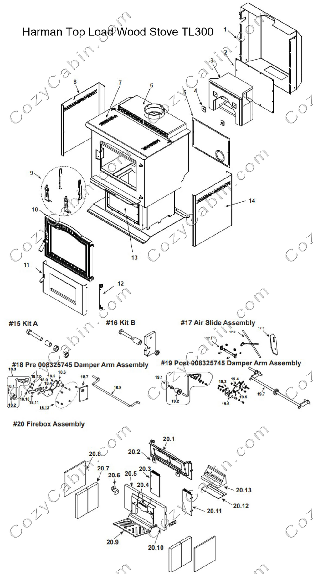 Harman Non-Catalytic Top Load Wood Stove (TL300) #TL300